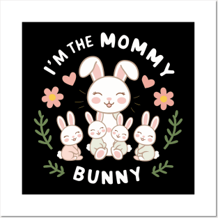 Adorable Mommy Bunny and Babies Springtime Love Design Posters and Art